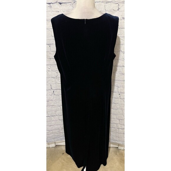 R&M Richards Plus Size Blue Velvet Sleeveless Dress with Glitter Jacket Size 20W - Picture 16 of 16